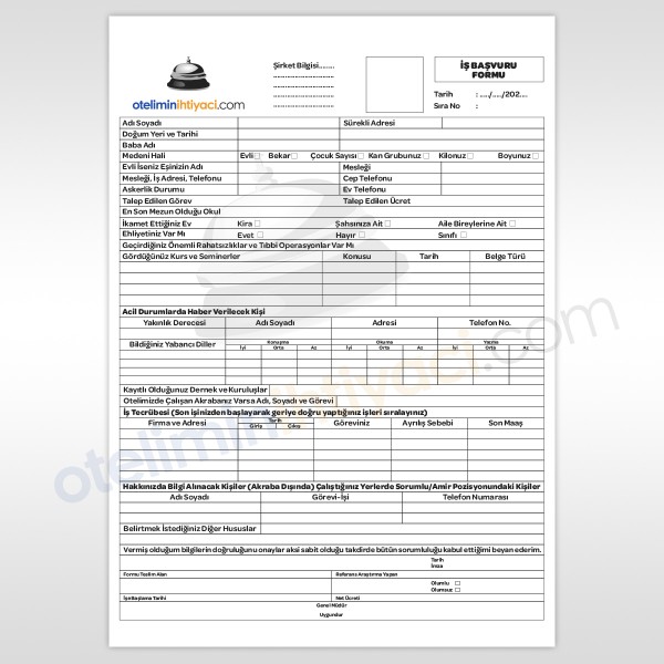 İş Başvuru Formu 1