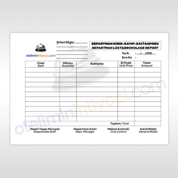 Kırık Kayıp Zayi Raporu