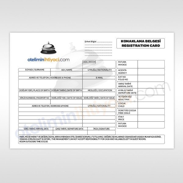 Konaklama Belgesi-Register Card