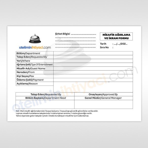 Misafir Ağırlama ve İkram Formu