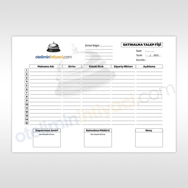 Satın Alma Talep Fişi