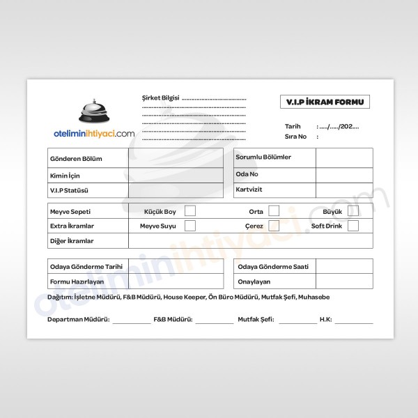 VIP İkram Formu