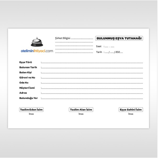  Bulunmuş Eşya Tutanağı: Otellerde Profesyonel Kayıp Eşya Yönetiminin Anahtarı 